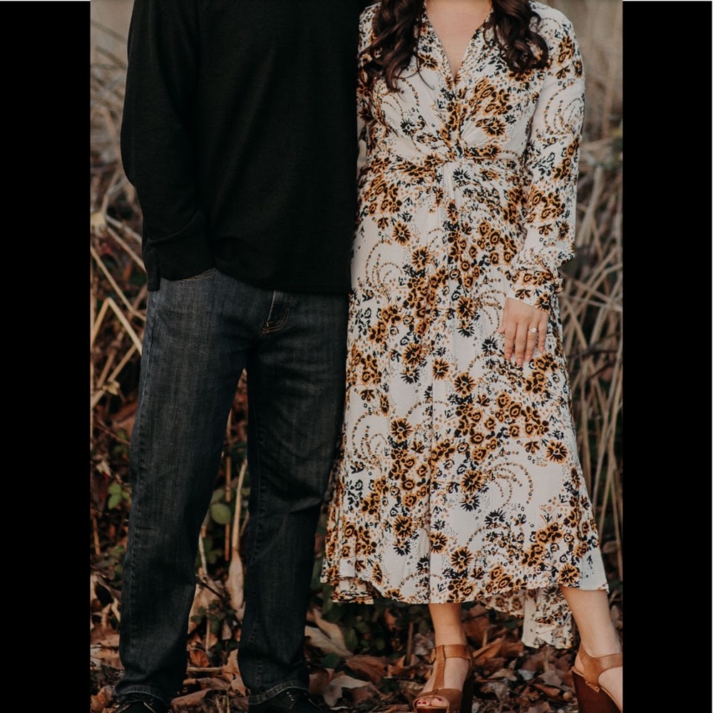 Free People fall floral print long sleeve dress